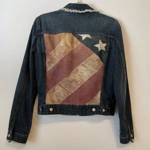 Tommy Hilfiger Denim Jean Jacket with Flag Design